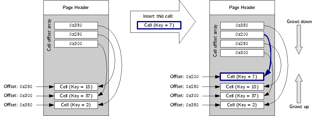 Example of a cell insertion.