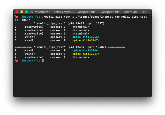 Two pipes example output